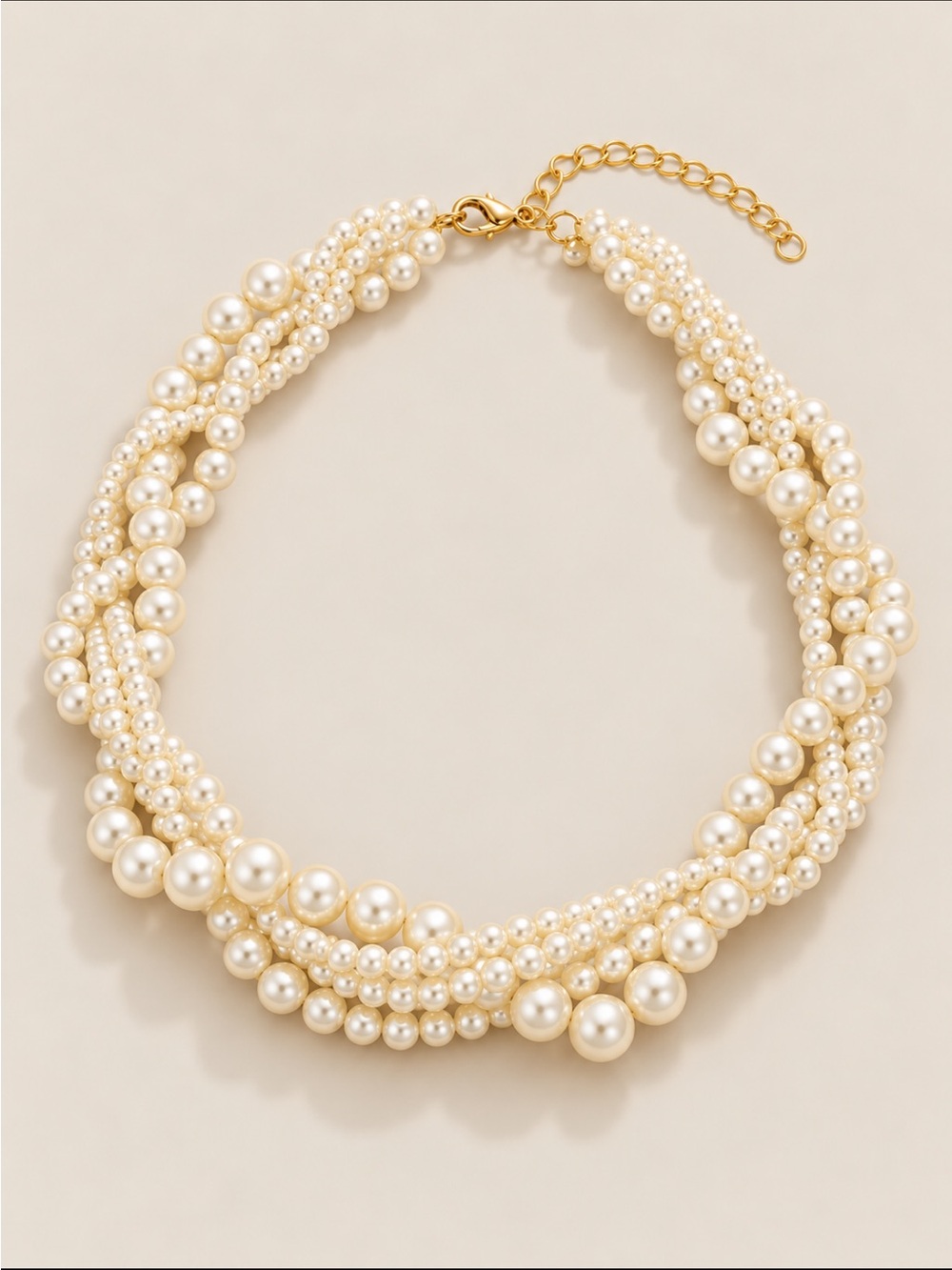 New! Pearl Beaded Layered Necklace NWOT